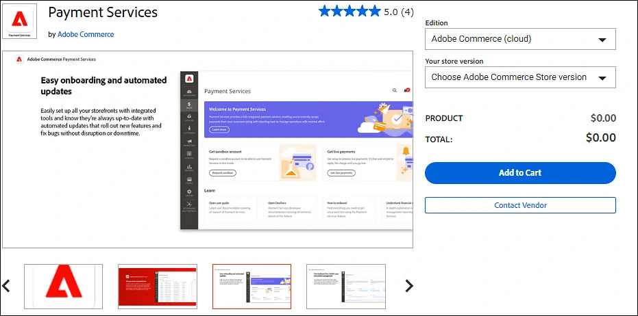 Adobe payment services